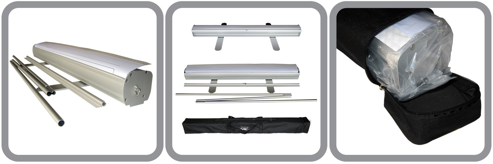 Roll up aluminijumski mehanizam, nosači i transportna torba
