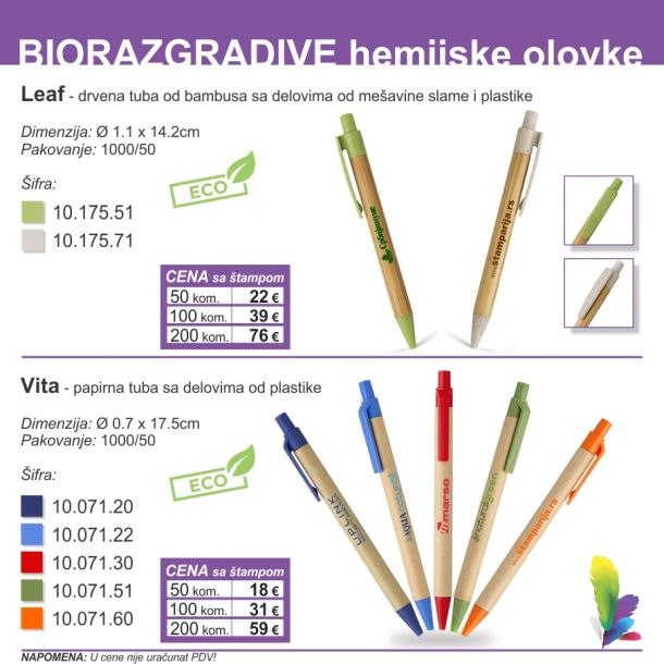 Biorazgradive hemijske olovke